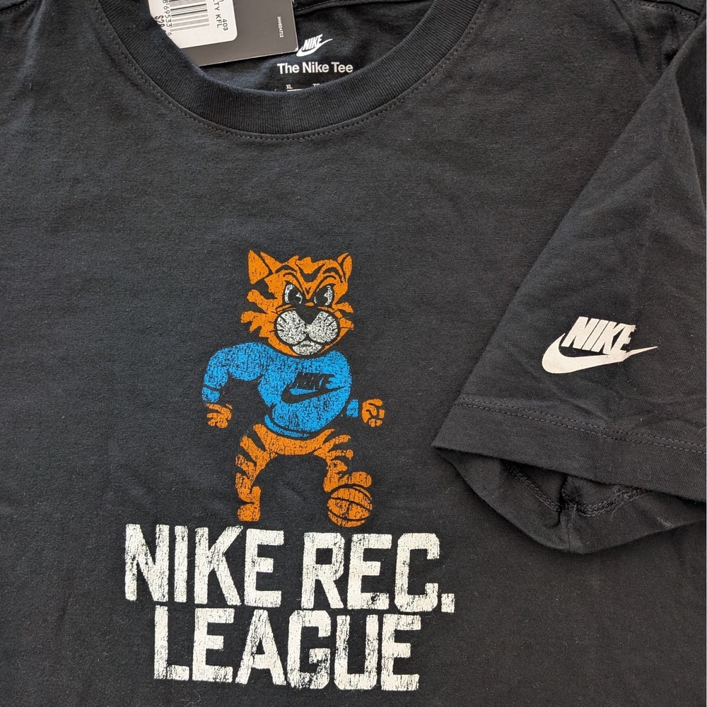 Nike Rec League Tiger Basketball‎ Graphic T-Shirt Black Kids XL NWT
